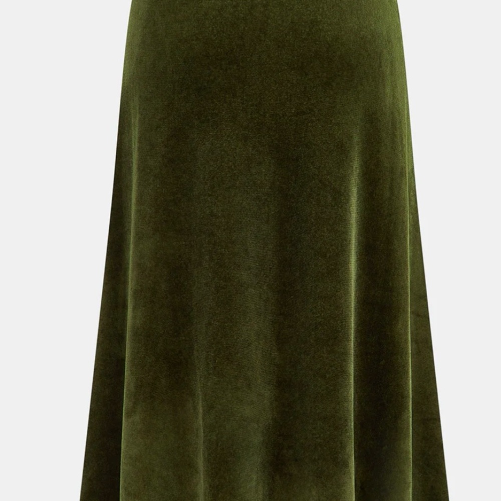 Elegant Olive Green Velvet Skirt size L - Picture 2 of 7